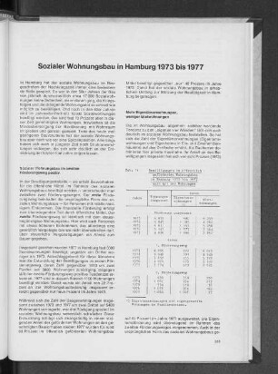 Sozialer Wohnungsbau in Hamburg 1973 bis 1977