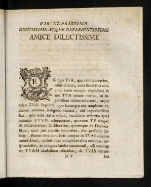 3-8, Vir Clarissime Dictissime Atqve Experientissime Amice Dilectissime.