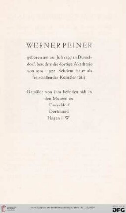 Der Maler Werner Peiner