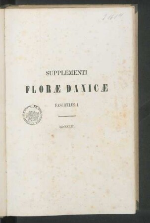 Supplementi, Fasciculus I