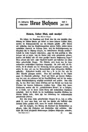 Komm, lieber Mai, und mache!