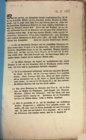 Man hat aus den, zur Herzoglichen Kanzlei eingekommenen Bons für die an das französische Militär von den Gemeinden geleistete Abgaben zu ersehen gehabt, daß ein grosser Theil dieser Bons nicht diejenige Form hat, welche von den französischen Abrechnungs-Behörden den ihnen ertheilten Instruktionen gemäß zur Gültigkeit erfordert wird ... : Stuttgart in der Gemeinsamen Kriegs-Prästations-Deputation. Den 16. Aug. 1800.