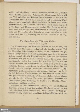 Die Entstehung des Thüringer Waldes