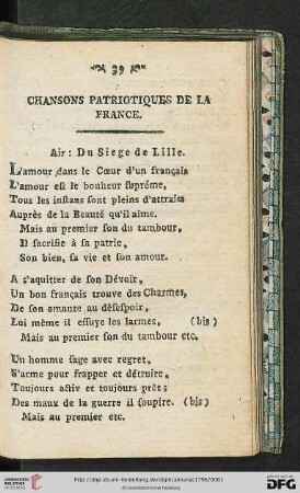 Chansons patriotiques de la France