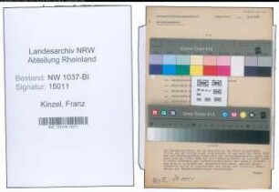 Entnazifizierung Franz Kinzel , geb. 29.12.1887 (Verw.Beamter)