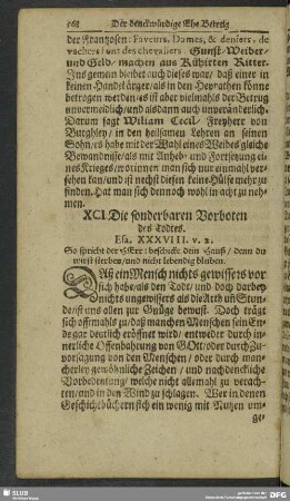 XCI. Die sonderbaren Vorboten des Todtes