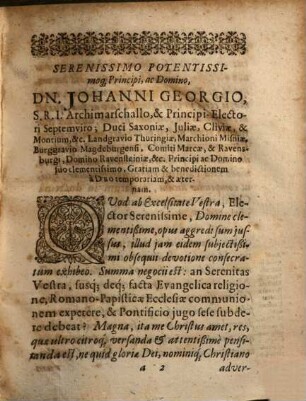 Saxonia Evangelica, Saxoniae Pseudocatholicae D. Petri Cutsemii, Presbyteri, Canonici & Choriepiscopi Coloniensis, ad mandatum peculiare Serenissimi Electoris Saxoniae, Opposita ...