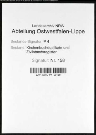 Zivilstandsregister der Stadt Kamen (H 1811). (Gemeinde: Kamen, Kreis Unna)
