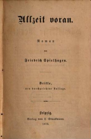 Friedrich Spielhagen's Sämmtliche Werke. 11