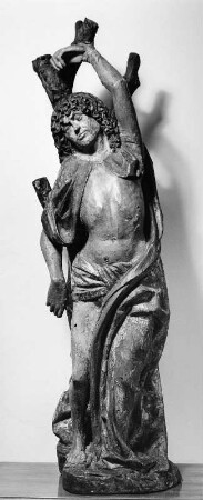 Heiliger Sebastian : Heiliger Sebastian. Holz, geschnitzt (1235/1520). Sonthofen (Kreis Oberallgäu), Privatbesitz