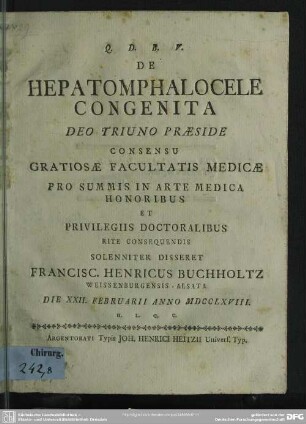 De Hepatomphalocele Congenita