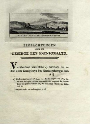 BEOBACHTUNGEN UEBER DAS GEBIRGE BEY KOENIGSHAYN.