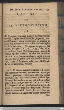Cap. XI. De Jure Eleemosynarum