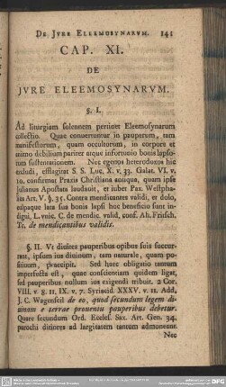 Cap. XI. De Jure Eleemosynarum