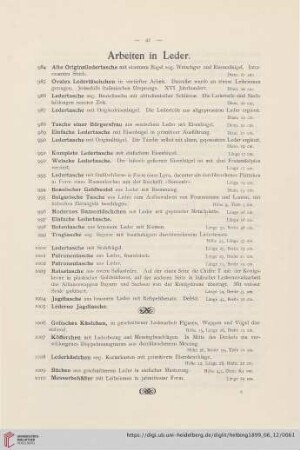 Arbeiten in Leder (Nr. 984 - 1020)