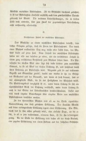 II. Verschiedener Inhalt der mythischen Philosophie
