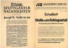 Extrablatt der Stuttgarter Zeitung "Joseph W. Stalin ist tot"