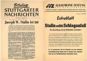 Extrablatt der Stuttgarter Zeitung "Joseph W. Stalin ist tot"