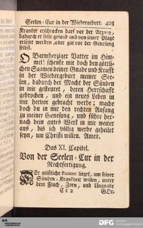 Das XI. Capitel. Von der Seelen-Cur in der Rechtfertigung.