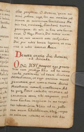 Deuota oratio die domini, câ dicenda.
