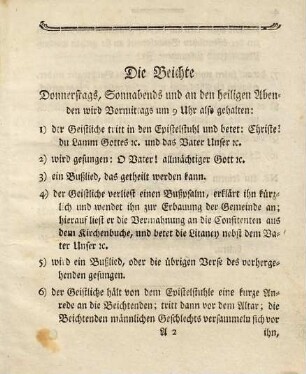 Anweisung wie der öffentliche Gottesdienst bey der Stadtgemeine in Coburg vom Sonnabende vor dem ersten AdventsSonntage des 1781sten Jahres an und fernerhin gehalten werden soll