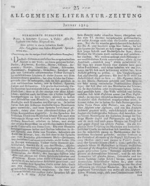 Klaproth, J.: Asia polyglotta. Paris: Schubart; Leipzig: Voss 1823 (Fortsetzung der im vorigen Stück abgebrochenen Recension.)