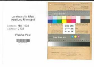 Entnazifizierung Paul Plewka , geb. 28.06.1906 (Meister)