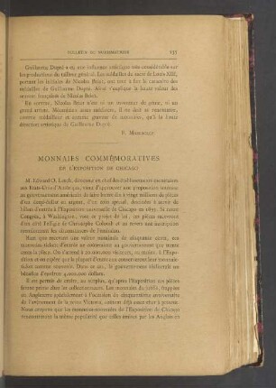 Monnaies commémoratives de l'exposition de Chicago