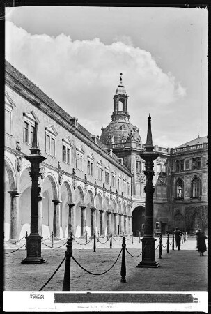 Dresden, Stallhof mit Blick zur Frauenkirche