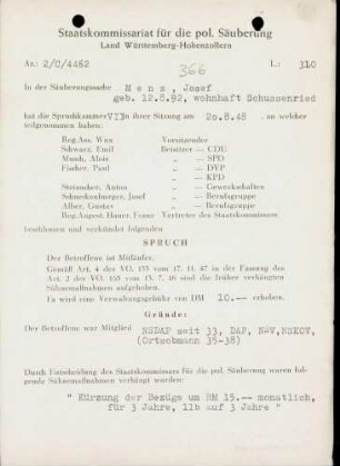 Menz, Josef