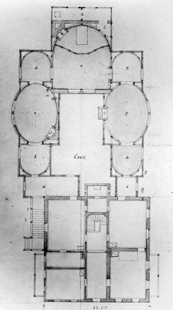 Schloss, Grundriss mit Königshäuschen (Anbau)