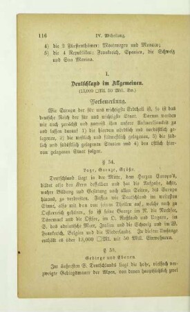 I. Deutschland im Allgemeinen