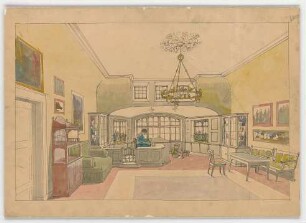 Thiersch, Friedrich von; München, Romanstr. 13; Villa von Hösslin - Innenraum (Perspektive)