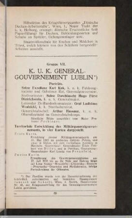 VII. K. u. k. Generalgouvernement Lublin
