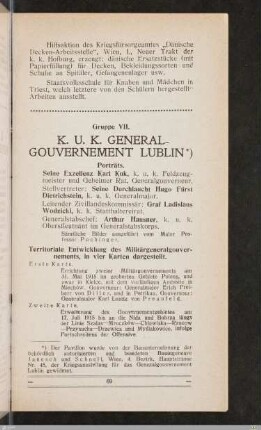 VII. K. u. k. Generalgouvernement Lublin