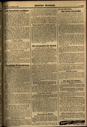 Zweite Ausgabe vom Mittwoch, den 23. September 1936.