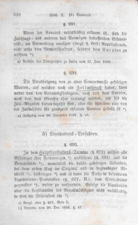 5) Liquidations-Verfahren.