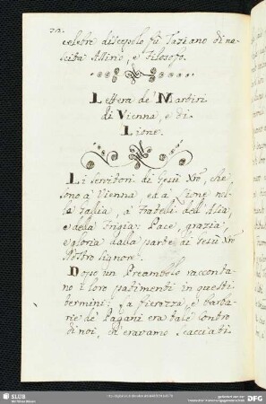 Lettera de' Martiri di Vienna e di Lione.