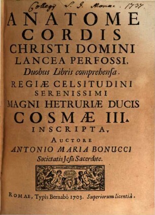 Anatome cordis domini lanceaperfosi