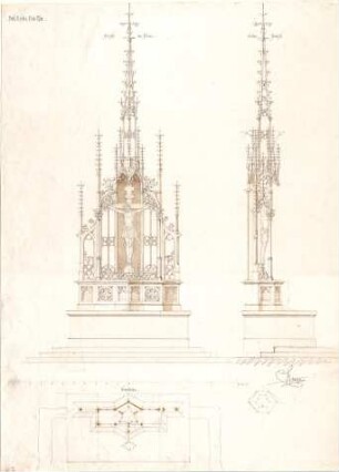 Stengel, Georg von; Neu-Ulm; Prot. Kirche - Aufrisse, Grundriss