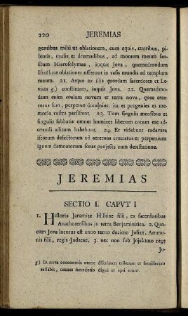 Sectio I. - Sectio IX.