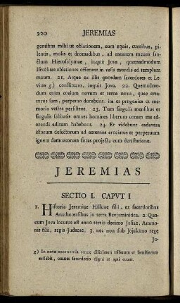 Sectio I. - Sectio IX.