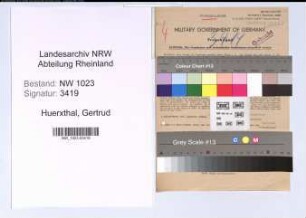 Entnazifizierung Gertrud Huerxthal , geb. 05.01.1900 (Postsekretaerin)