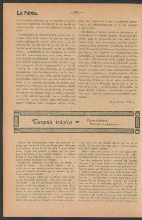 Turquía trágica : Páginas de historia. Dedicada al señor Enver...
