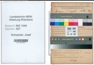 Entnazifizierung Josef Schweizer , geb. 18.03.1910 (Postbeamter)