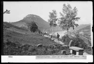 Blick auf das Elbtal bei Königstein mit der Festung Königstein