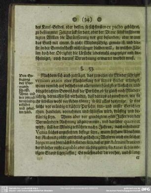 Von Endigung der Vormundschafft. §. 53. biß 60.
