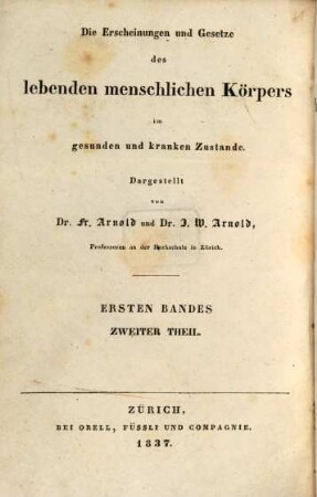 Lehrbuch der Physiologie des Menschen, 2,1