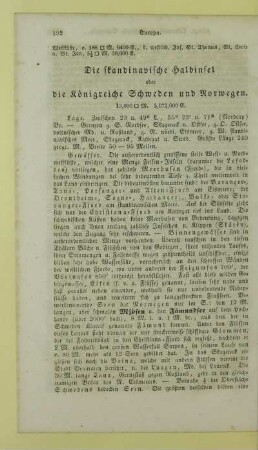 Die skandinavische Halbinsel oder die Königreiche Schweden und Norwegen