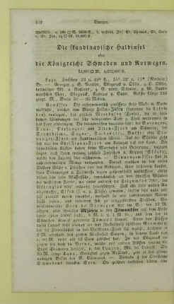 Die skandinavische Halbinsel oder die Königreiche Schweden und Norwegen